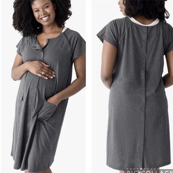 Kindred Bravely Gray Universal Labor Delivery Gown Size Small - Picture 1 of 6